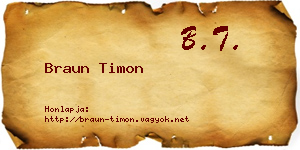 Braun Timon névjegykártya